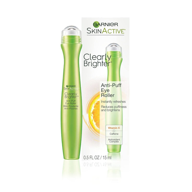 Garnier Clearly Brighter Anti-Puff Eye Roller, 0.5 Fl Oz (15mL), 1 Count (Packaging May Vary) 0.5 Ounce (Pack of 1)