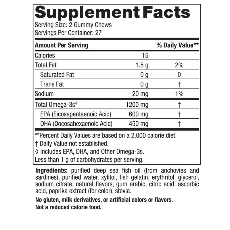 [Australia] - Nordic Naturals Zero Sugar Ultimate Omega Gummy Chews, Tropical Fruit, 54 Gummies, Supports Heart, Brain, and Immune Health, Non-GMO, Vegetarian, 27 Servings 