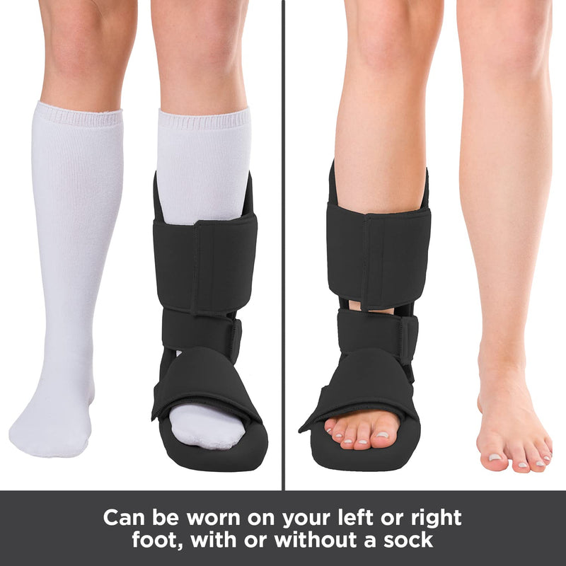 [Australia] - BraceAbility Padded 90 Degree Plantar Fasciitis Boot | Soft Night Splint to Stabilize Foot and Ankle, Stretches Plantar Fascia Ligament and Supports Achilles Tendon (Medium) Black Medium 