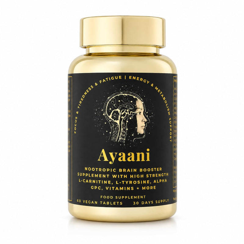 Focus Brain Booster & Memory Supplement | 25-in-1 Caffeine-Free Nootropic with Alpha GPC 300mg, Citicoline & L-Theanine | Brain Fog, Fatigue, Focus & Mental Clarity | 60 Vegan Tablets