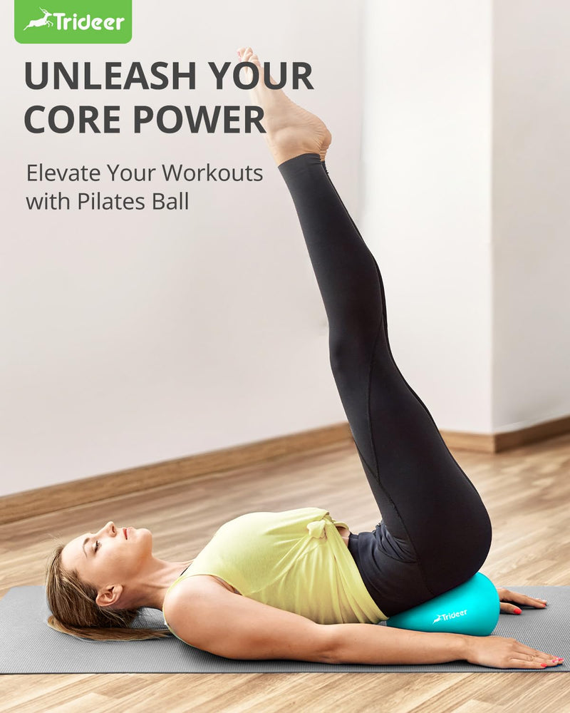 [Australia] - Trideer Pilates Ball 9 Inch with Pump,Core Ball, Mini Pilates Ball for Physical Therapy,Small Exercise Ball Between Knees,Small Workout Ball for Barre,Yoga,Stability,Workout,Office&Home Gym Turkis 
