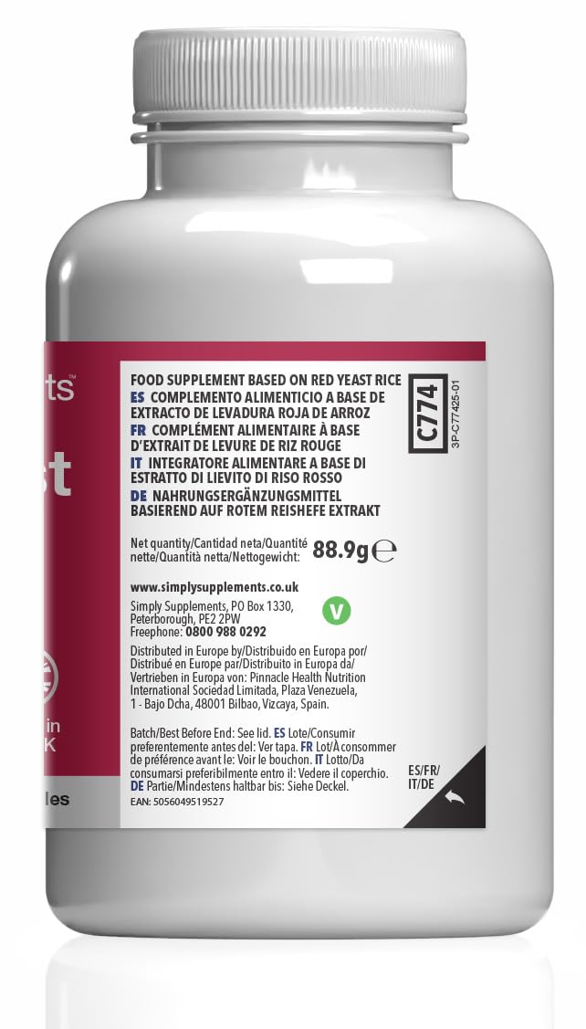 Red Yeast Rice | Traditional Fermented Extract | One-a-Day Capsule | Vegan & Vegetarian Friendly | 120 Capsules = 4 Months’ Supply | GMP-Certified & UK-Made Unflavoured 120 count (Pack of 1)