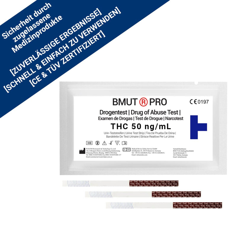 [Australia] - 2x THC drug test with 50 ng/mL - cannabis - marijuana - hashish, THC urine test, test strips, high sensitivity, rapid drug test (pharmacy quality) 2 