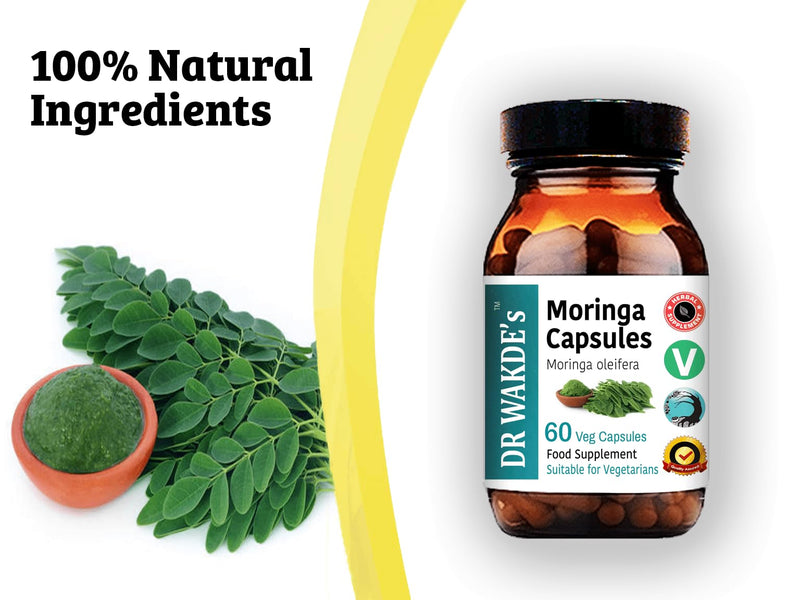 DR WAKDE'S Moringa Capsules (Moringa oleifera) - 60 Veg Caps | Superfood & Nutritional Support* | Vegan, Plant-Based, All Natural