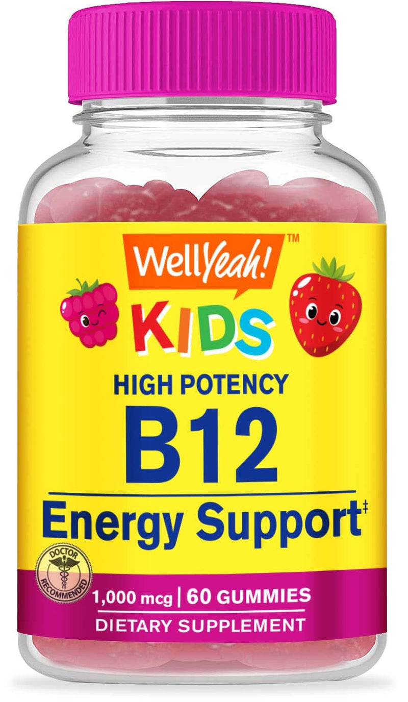 WellYeah Vitamin B12 Kids + Vitamin D3+K2 Kids, Gummies Bundle - Great Tasting, Vitamin Supplement, Gluten Free, GMO Free, Chewable Gummy