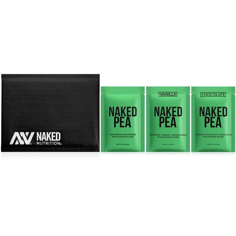 [Australia] - NAKED Nutrition Vegan Sample Pack Pea, Chocolate Pea, and Vanilla Pea 3 Piece Assortment 