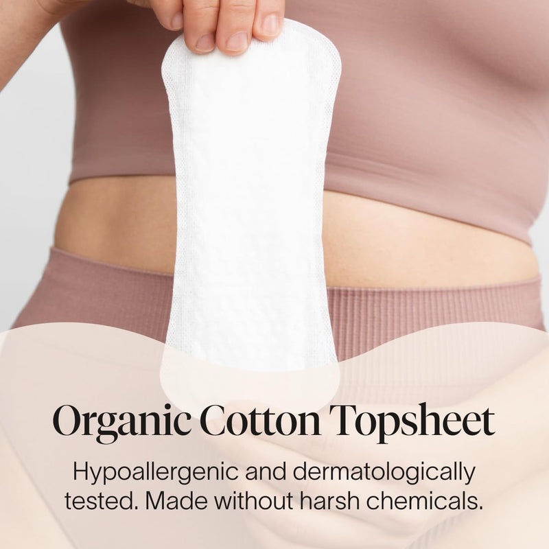 [Australia] - Cora Period Regular Liners | 100% Organic Cotton Topsheet | Ultra Thin, Quick Absorbency | Hypoallergenic | Dermatologically Tested | Unscented, No Wings (42 Liners) 42 Count 