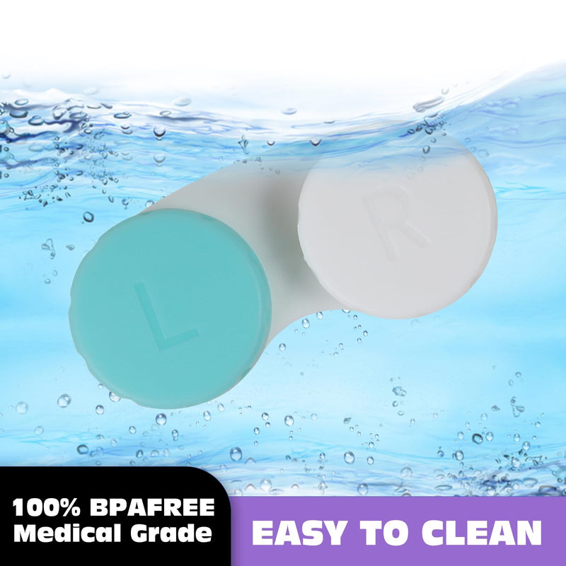 [Australia] - 16 Pack Mini Contact Lens Case Box - Green Bulk Holder Container Set 