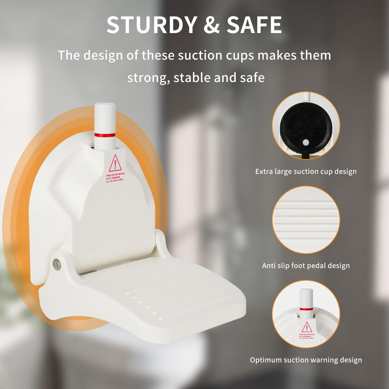 [Australia] - Shower Foot Rest for Shaving Legs,Shower Shaving Foot Rest,Foot Rest for Shower with Powerful Suction Cup,Foldable Shower Shaver Foot Rest Suitable for RV Bathroom,Easy to Carry While Traveling 