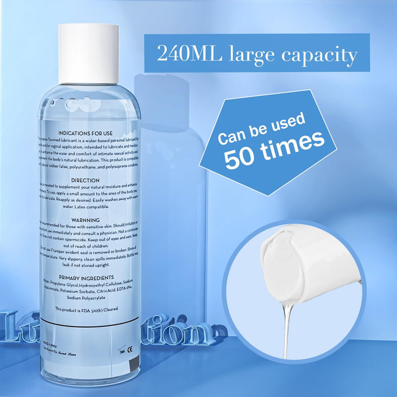 [Australia] - Secret Lover Water-Based Personal Lubricant, Silky Smooth Long-Lasting Lube for Women, Men, and Couples, Natural Ingredients Non-Staining, 8 Fl Oz 8 Fl Oz (Pack of 1) 