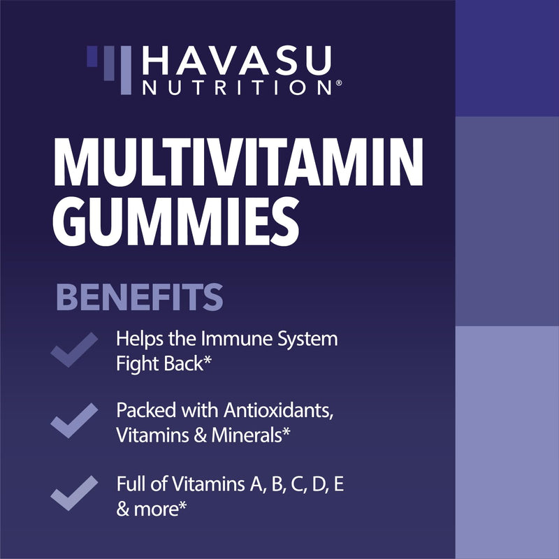 Multivitamin Gummies for Women & Men | Packed with Daily Vitamins and Minerals | with Vitamin C, D, Zinc | Multi Vitamins and Minerals Supplements | 60 Gluten-Free, Fruit Flavored Vitamin Gummies