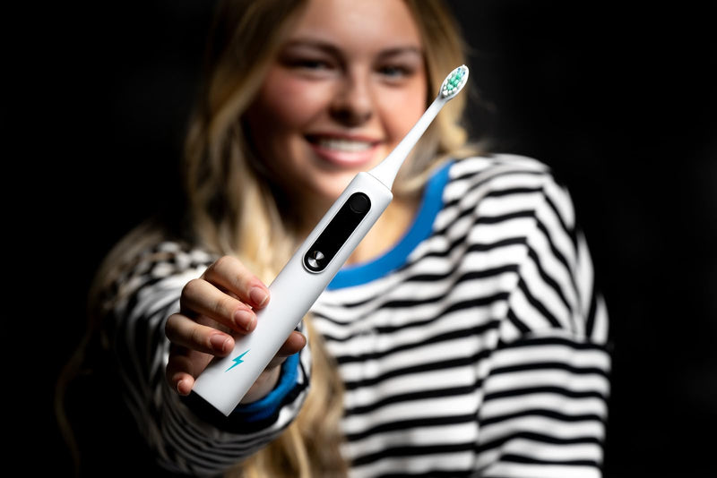 Electric Toothbrush with Tynex Bristles - Rechargeable Toothbrush with 30-Second Reminder & 2-Minute Smart Timer - IPX7 Waterproof Sonic Tooth Brush Includes 2 Tooth Brush Heads