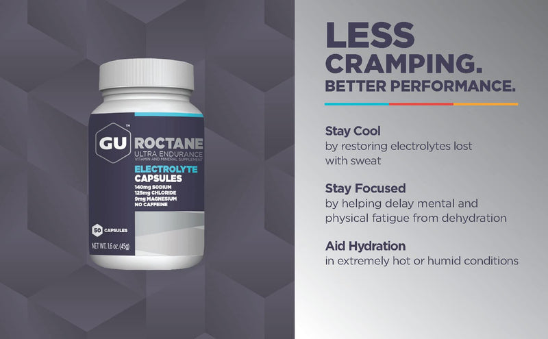 [Australia] - GU Energy Roctane Ultra Endurance Electrolyte Capsules,Informed Choice, Energy for Before, During or After Any Workout, 50-Count Bottle 