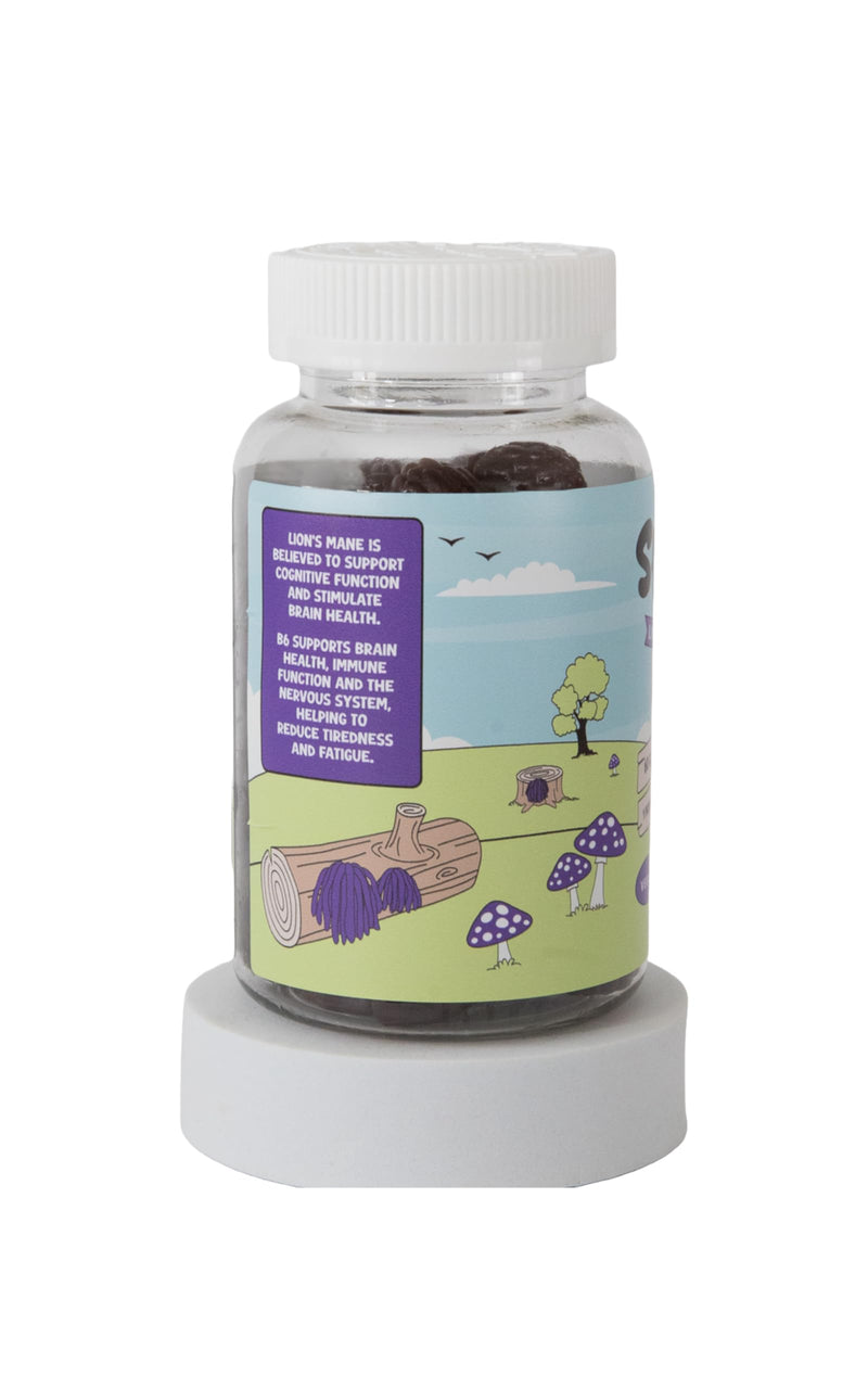 SHRUUM Lions Mane Gummies 2000mg - Mushroom Gummies for Focus & Clarity Without Caffeine - Sugar Free, Vegan, with Vitamin B6 - Blueberry - 60 Gummies (30 Day Supply)