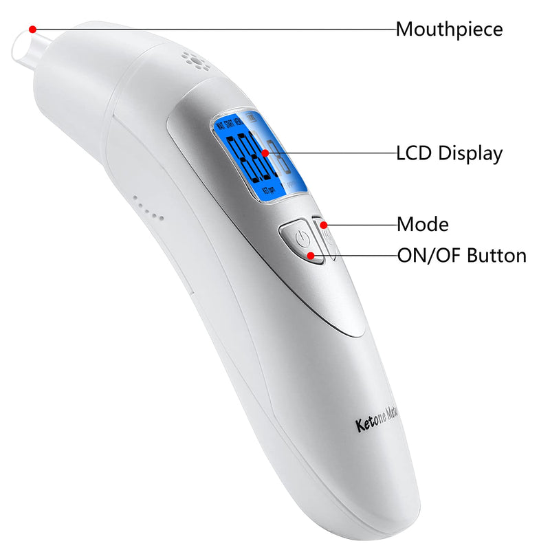 Breath Ketone Meter, Ketosis Breath Monitor, Acetone Tester for Keto Diet, Portable Ketone Analyzer, Ketone Level Tracker, Ketogenic Breath Testing Device, Fitness Ketosis Checker | Ketosis Tracking, Portable Breath Tester, Accurately Monitor Ketones, ...