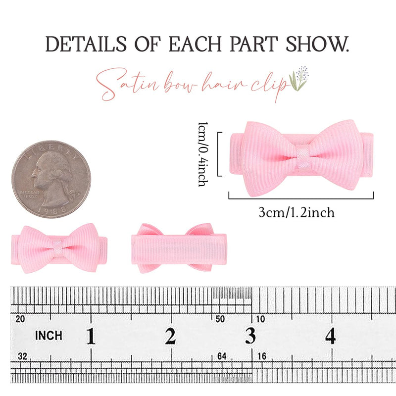[Australia] - Baby Hair Clips Bows for Girls Mini Fully Lined Baby Bows Grosgrain Ribbon 1.2" Tiny Hair Bows Clips for Baby Girls Infant Fine Hair 40PCS (20Colors in Pairs) 1.2 Inch bows-40pcs 