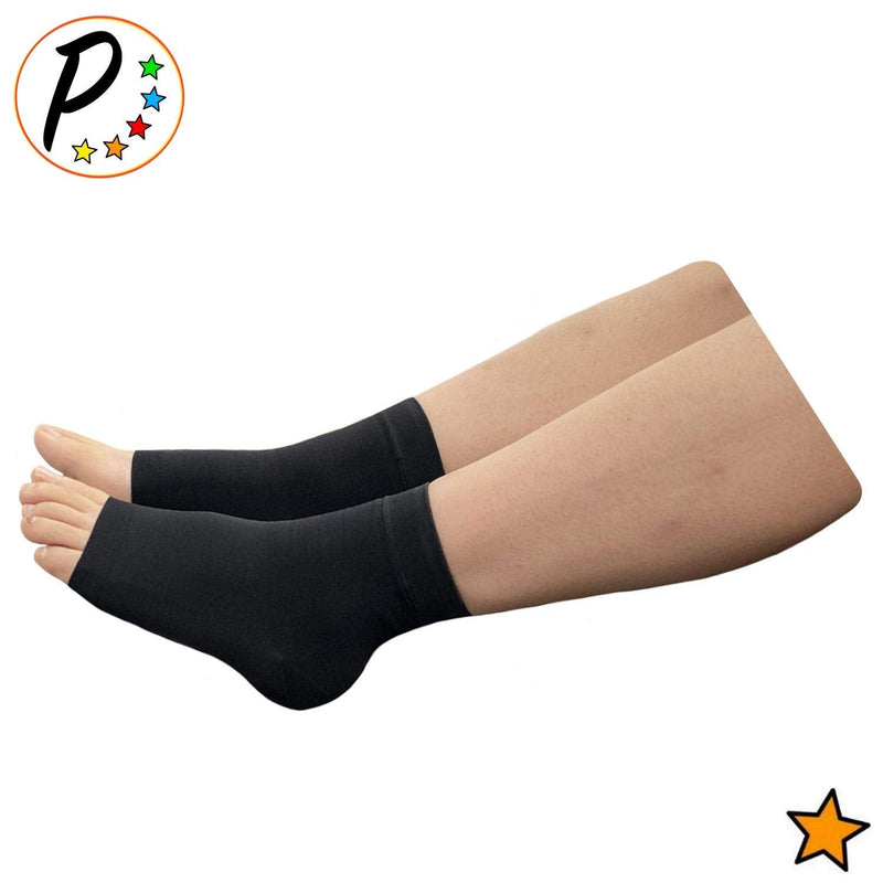 Presadee 15-20 mmHg Moderate Compression Foot Swelling Leg Ankle Open Toe Sleeve (Black, 3X-Large) Black