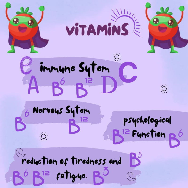 Multivitamin Gummy for Kids - 60 Natural Berry Flavoured Vitamins & Mineral Gummies for Children - Free from Artificial sweeteners - Vitamins D, C, A, B, & E chewable Supplements 3 Years +