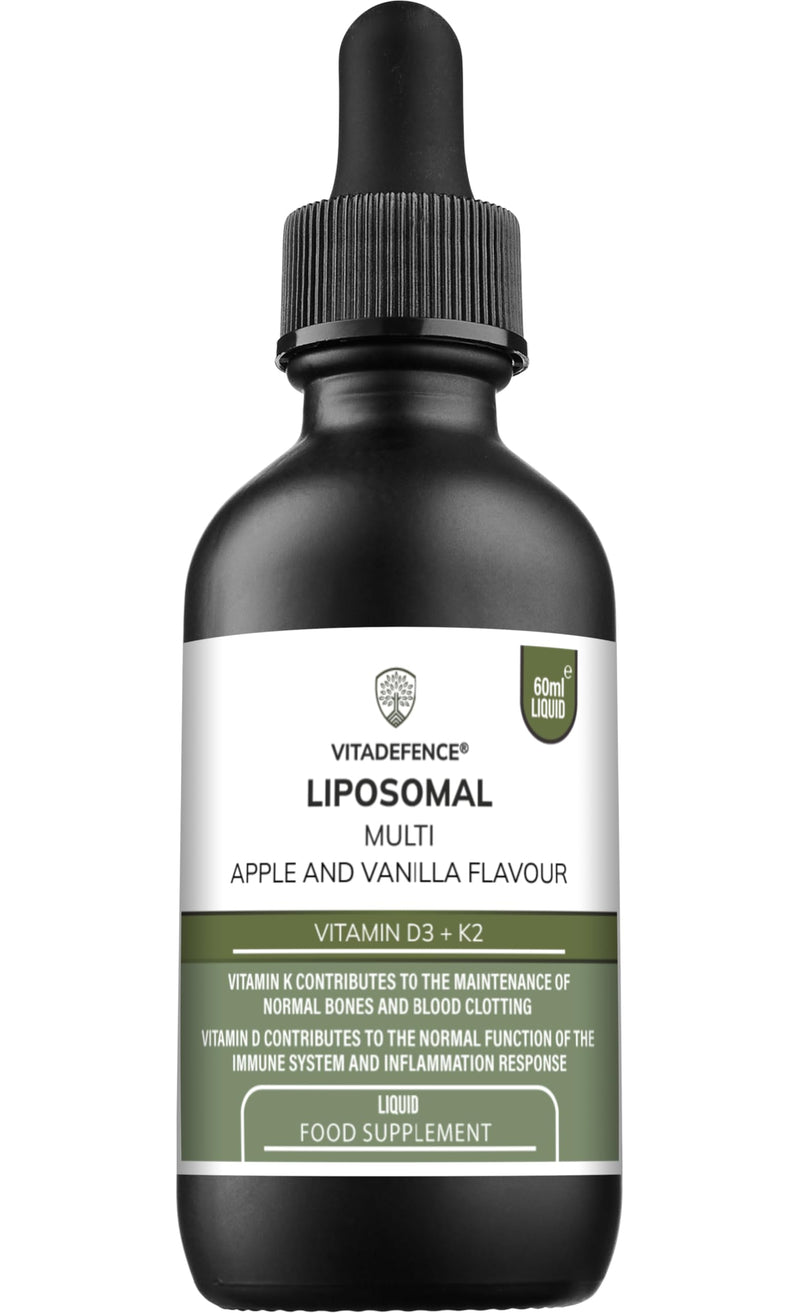 Liposomal Multi Vitamin D3 & K2, Apple & Vanilla Flavour, 60ml Liquid Supplement