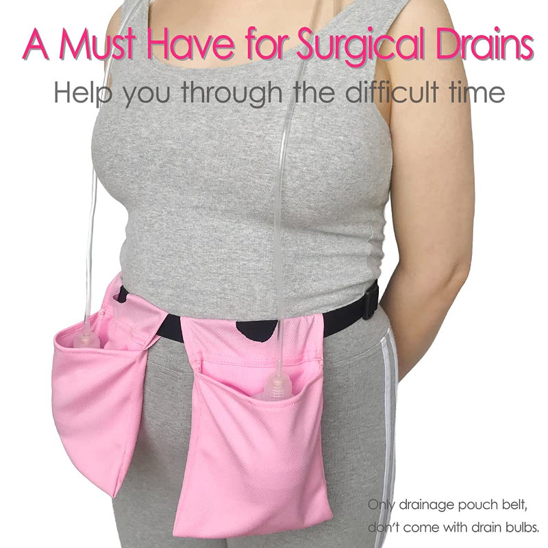 [Australia] - Breathable Drain Holder After Tummy Tuck Mastectomy Drainage Quick Dry Pouch Belt Supplies Mesh Nephrostomy Shower Bag for JP Drains Bulb Breast Post Surgery Pink Drain Pouch/Pink 