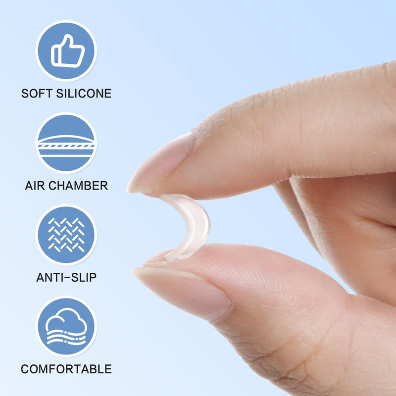 [Australia] - Nose Pads for Glasses, Anti-Slip Silicone Eyeglass Nose Pads, 2.5mm Heightened Airbag Cushions, Comfortable D-Shaped Adhesive Replacement Nose Pad for Sunglasses (5 Clear Pairs) 5 Clear Pairs 