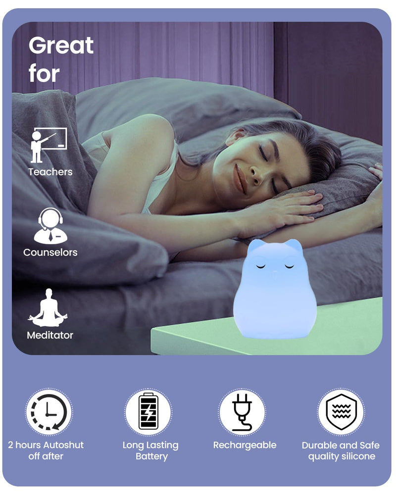 [Australia] - Mindfulness Meditation Breathing Light for Kids Adults, 4 Modes Breathing Counting Tool, Anxiety Stress Relief Items Relaxation Gifts for Women, Counseling Office School Calming Corner Supplies White Bird 