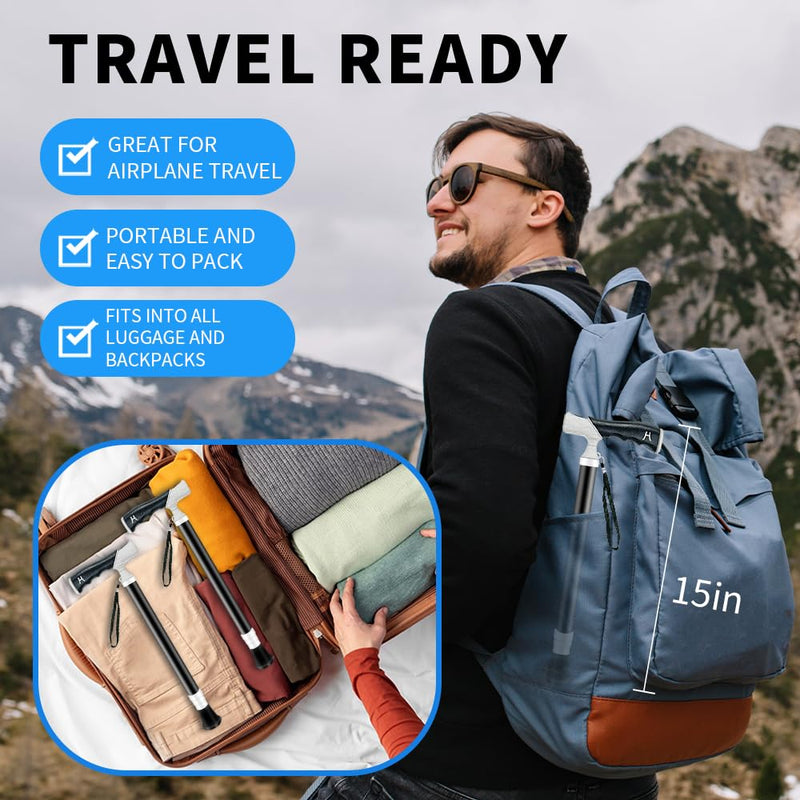 [Australia] - Adjustable Foldable Walking Cane,Titanium Hiking Sticks Canes Walking Sticks for Seniors,Telescopic Walking Canes with Anti-Slip Grip, Lightweight Trekking Cane for Hiking, Climbing 