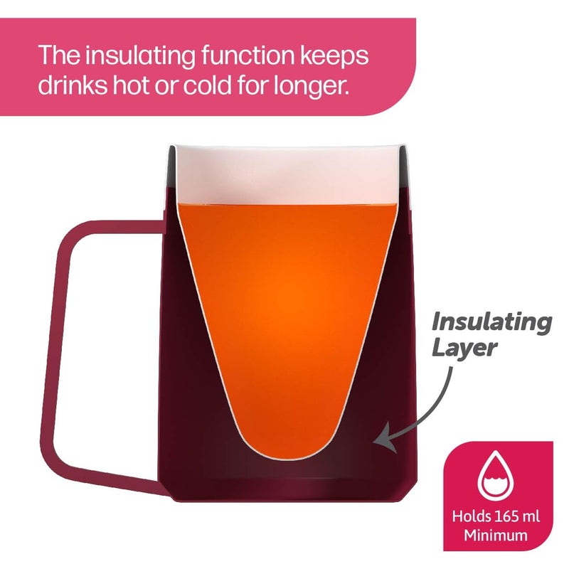 JFA Supplies 1 Handle 165ml Red Adult Drinking Mug/Drinking Cup/Sippy Cup/Non Spill Cup