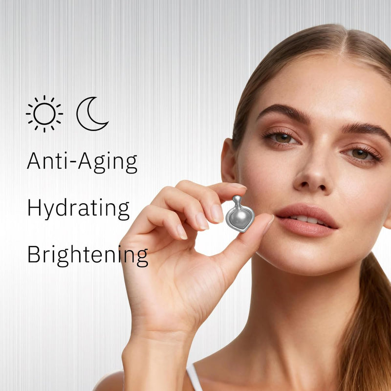 HKH Triple Vitamin C Serum Capsules for Face – 28 Capsules Dark Spot Corrector - Anti-Aging Skincare & Hydrating Vitamin C with Camellia Extract & Vitamin E - Smooths Fine Lines & Firms Skin Vitamin C plant-based