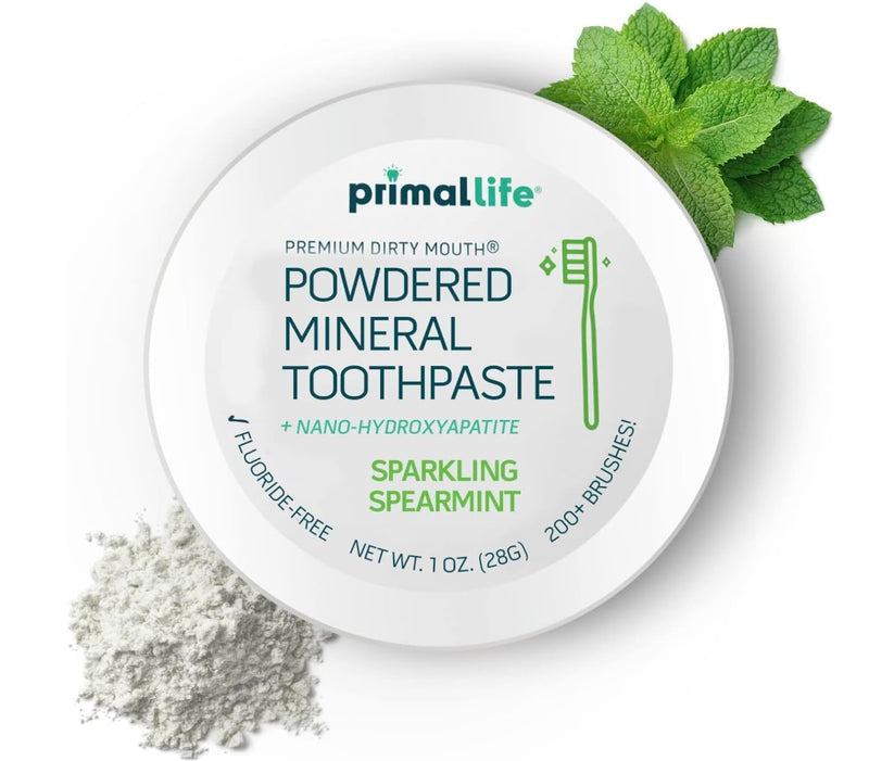 [Australia] - 2 Pack of Primal: Life Organics!! - Dirty Mouth Toothpowder, Tooth Cleaning Powder, Flavored Essential Oils with Natural Kaolin & Bentonite Clay, Paleo, Organic, Spearmint, 1 oz LuxProdX Sticker 