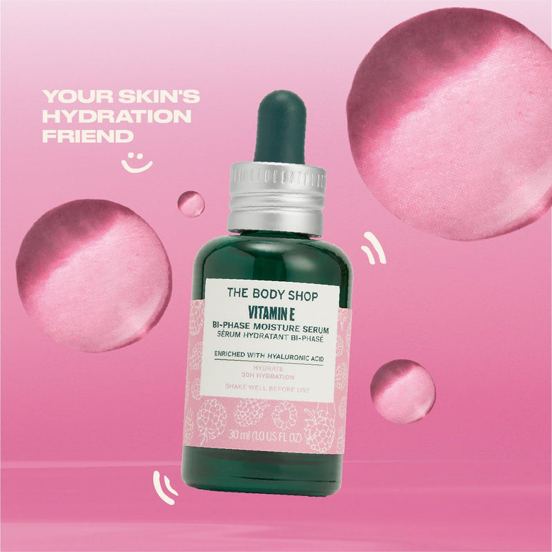 The Body Shop Vitamin E Bi-Phrase Serum - Hydration - For All Skin -1 Fl Oz | Bi-phase serum with hyaluronic acid hydrates up to 30h, leaving skin soft, plump and supple without greasy feel