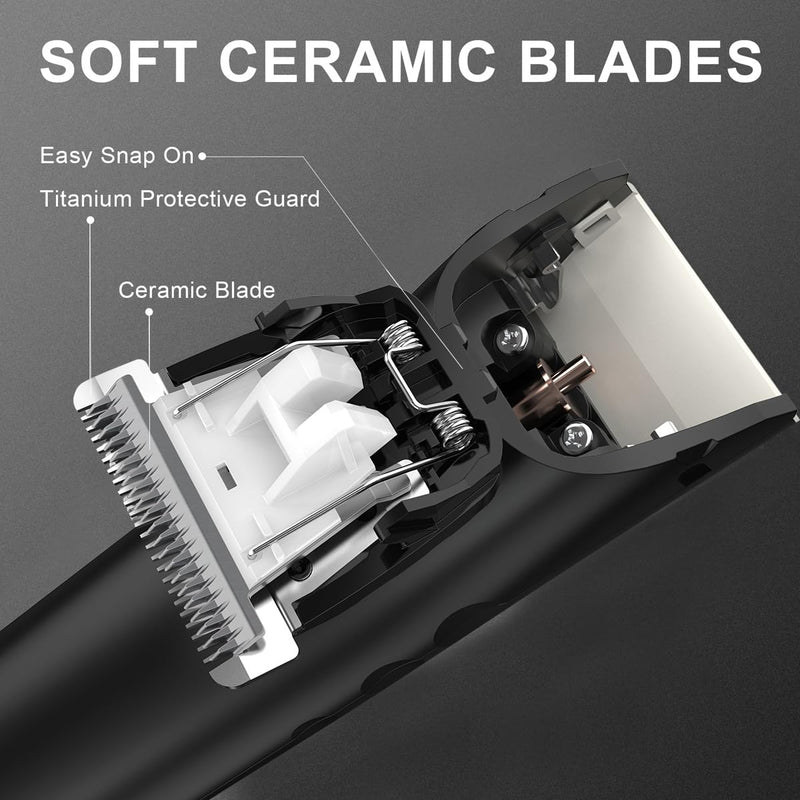 Manscape Trimmer for Men - Body Hair Trimmer for Pubic, Groin & Balls, Ceramic Blade No Nicks, Cordless Electric Razor with USB-C Charging, Rechargeable Groomer Gift for Him