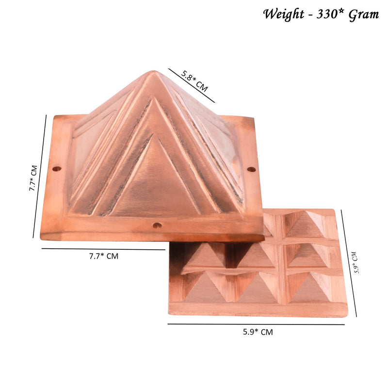 CORONATING Homes Vastu Copper 2 Layer Pyramid | 3-Inch | Pyramid for Positive Energy, Health & Wealth | Vastu Dosh Remedies for Home & Office | Direction - SE, SSE, South | Pack of 1