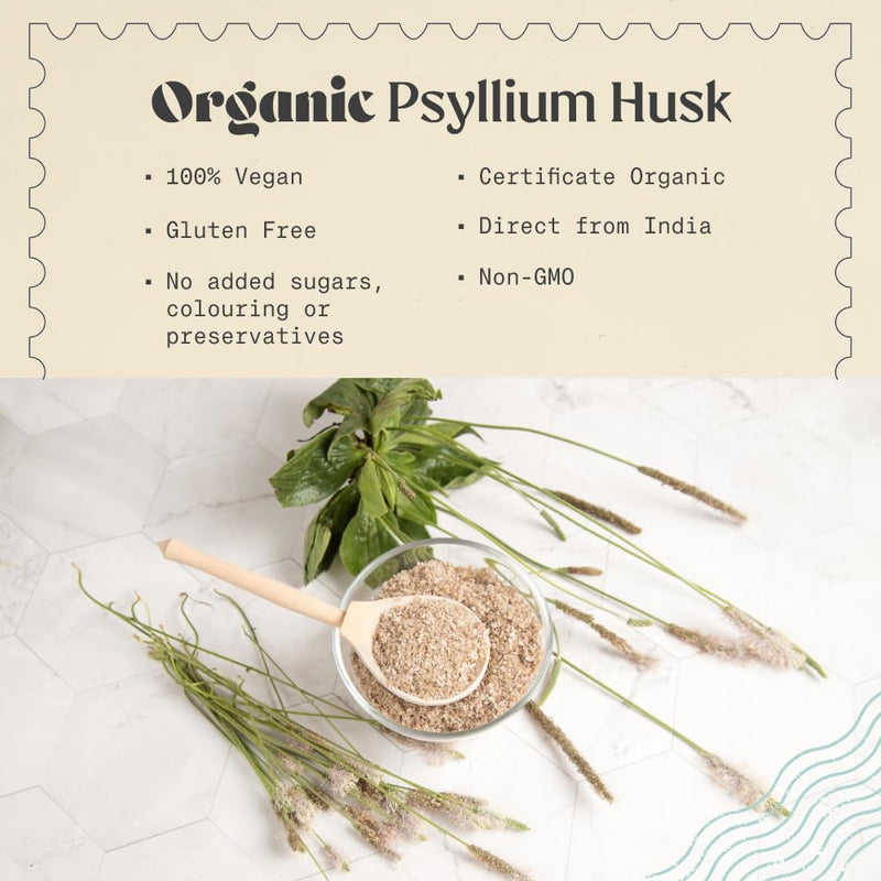 NaturaleBio Organic Psyllium Husk - 99% Purity - 400g. Pure & Natural Psyllium Seed Husks, Produced in India. High in Fibre, to be Mixed with Water, Beverages, & Juices, Vegetarian & Vegan. 400 g (Pack of 1)