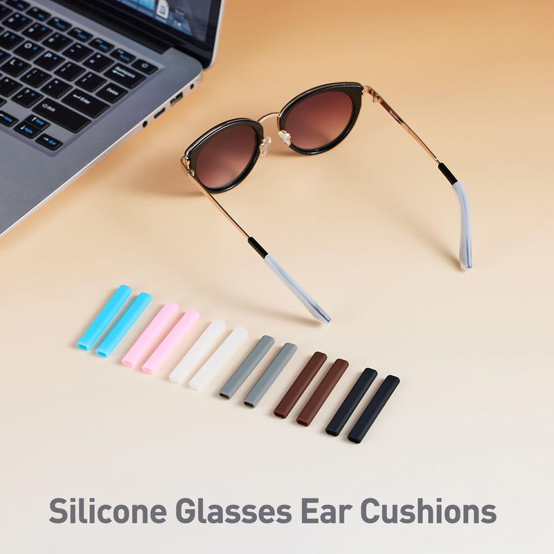 [Australia] - Gdnmapt Silicone Glasses Ear Cushion, Anti Slip Eye Glasses Ear Gripper, Comfortable Glasses Ear Grips, Eyeglass Ear Cushions Solution for Sore Ears, Temple Sleeves Tips for Glasses (2 White Pairs) 2 White Pairs 