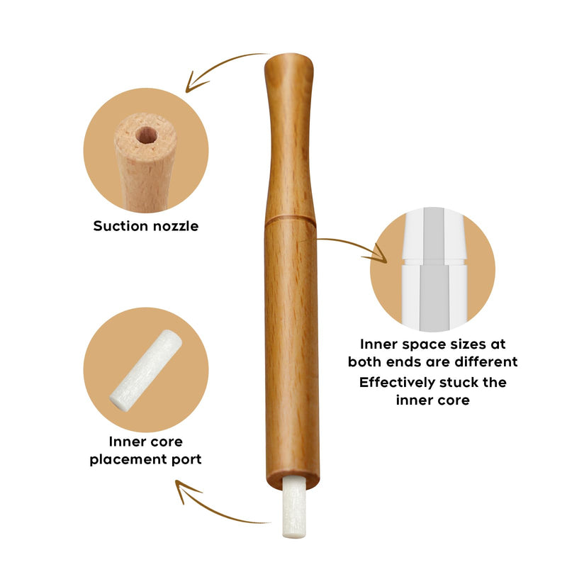 [Australia] - Quit Bad Habit Flavored Air Device, Refreshing Refresh,Natural Plant Extract, Upgraded Version,Wood-0521-3 Yellow 