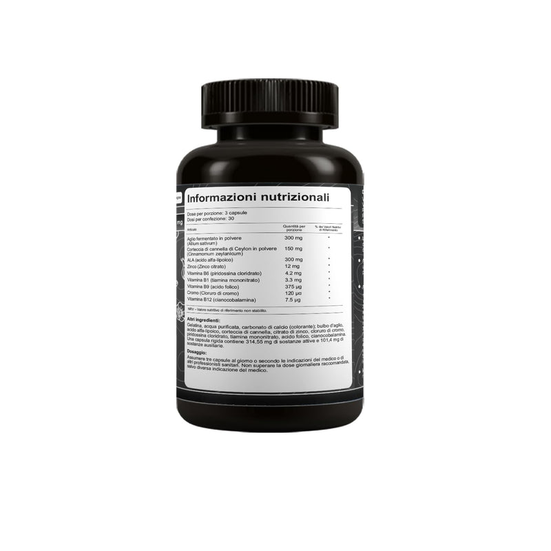 VED Black Capsules Garlitus - High Strength Odourless Capsules with Aged Garlic Extract, Vegan 90 Capsules with Cinnamon Bark and ALA Zinc, Vitamin B6, B1, B9, & B12.