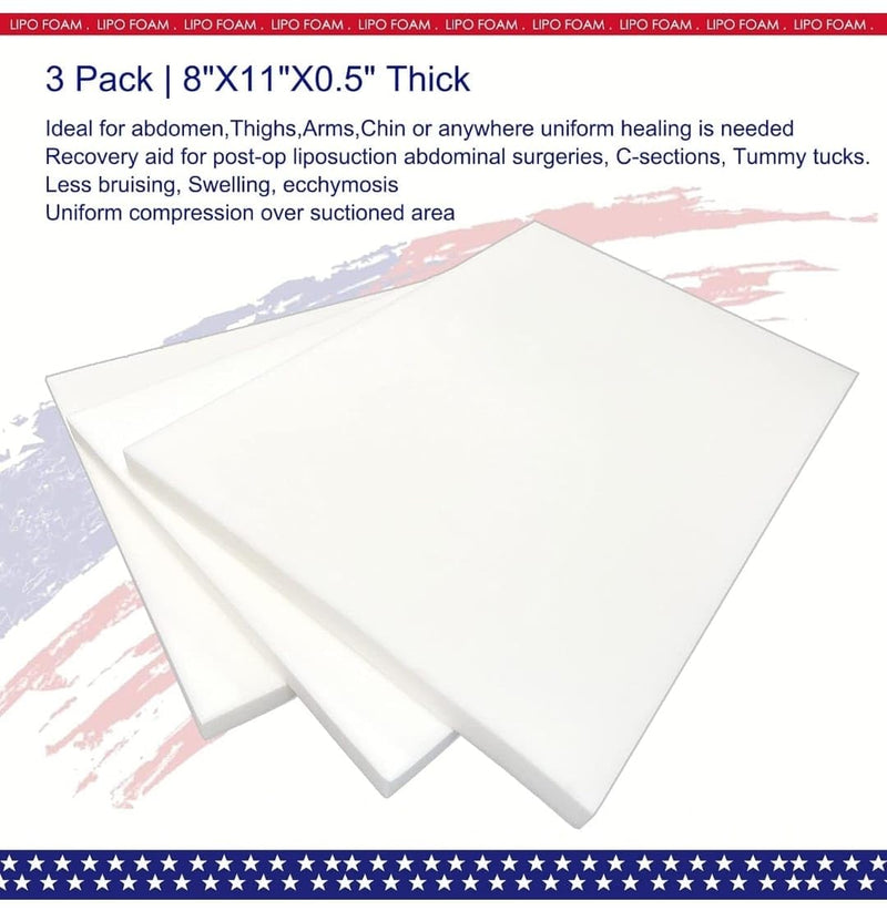 3 Lipo Foam - Lipo Lumbar Molder Faja Foam Board-Bbl Medical Surgery Post Liposuction Abdominal Compression