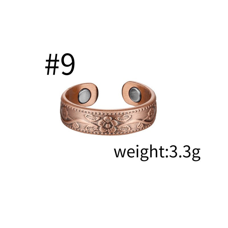 [Australia] - BioMag Magnetic Rings, Pure Copper Rings for Men Women, Adjustable Fingers Thumb Ring Jewelry Gift Copper B-2Pcs 
