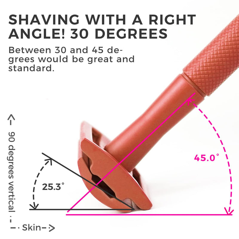 [Australia] - ZOMCHI Single Blade Double Edged Safety Razor with 5 Safety Razor Blades, Metal Razor for Men & Women, Single Blade Razor – Light Coral 