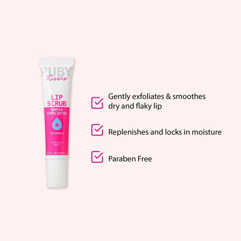 [Australia] - Ruby Kisses Exfoliating Lip Scrub, Gentle Smoothing for Soft Lips, Jojoba & Shea Butter Enriched, Non-Greasy, Hydrating Lip Care, Lightweight for Healthy & Supple Lips 