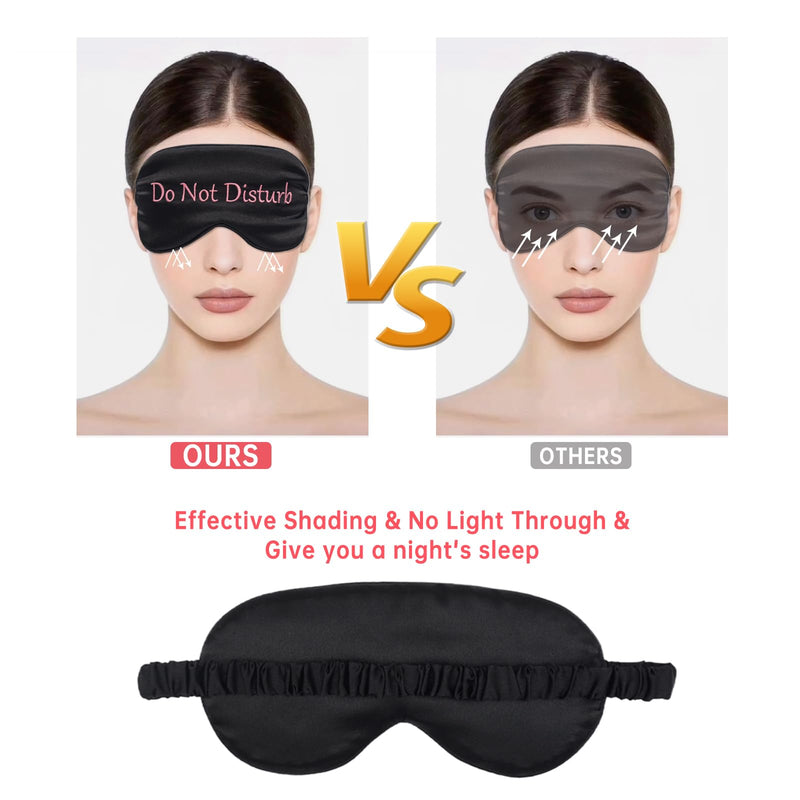 [Australia] - 4 Pack Eye Mask for Sleeping Silky Funny Soft Satin Sleep Shade Cover Blindfold with Elastic Strap Travel Nap Blackout for Women Men 