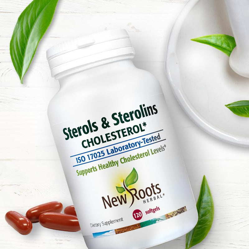 NEW ROOTS HERBAL Sterols & Sterolins (120 Softgels), Made with Organic Flaxseed | Source of Omega-3s | Non-GMO