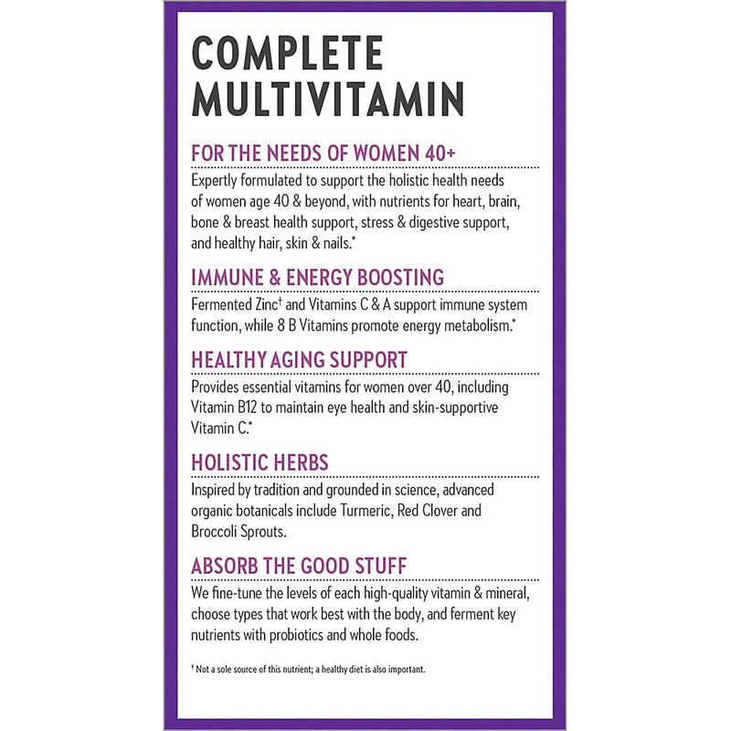New Chapter Women's Multivitamin, Every Woman's One Daily 40+, Fermented with Probiotics + Vitamin D3 + B Vitamins + Organic Non-GMO Ingredients - 24 Count
