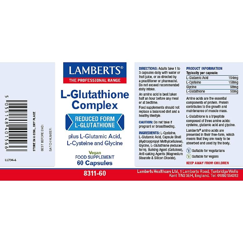 Lamberts L-Glutathione Complex Capsules, 60 Count