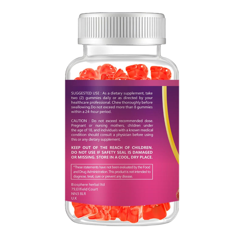 Multivitamin Gummies for Women & Men - 13 Ingredients -60 Gummies - 1 Months Supply - Natural Strawberry Flavour - Vitamins & Minerals Like VIT C, D3, B6, B7, B12 & Zinc -for Adult