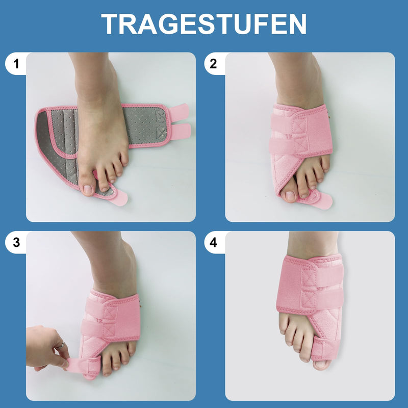 [Australia] - Ruilabao Hallux Valgus Correction Splint for Left and Right Hallux Valgus Bandage for Men and Women Protection of the Big Toe (Pink, Left) Pink 