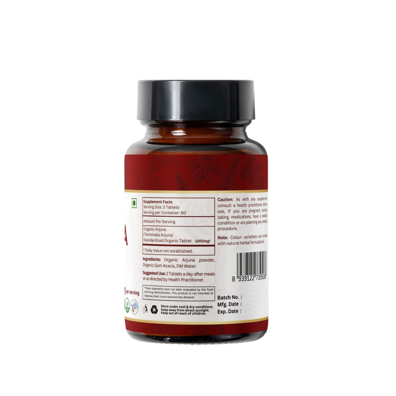 [Australia] - Arjuna 120 Tablets ‚Äì USDA Organic Terminalia Arjuna Supplement ‚Äì Supports Heart & Cardiovascular Health* 1 