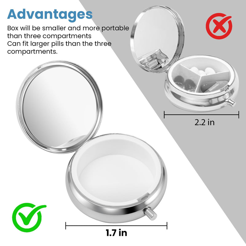 Mini Pill Box, Small Pill Box, Portable Pill Box, Cute Pill Organizer for Vitamins, Medications, Fish Oil and Supplements Pink Marble + Purple Marble