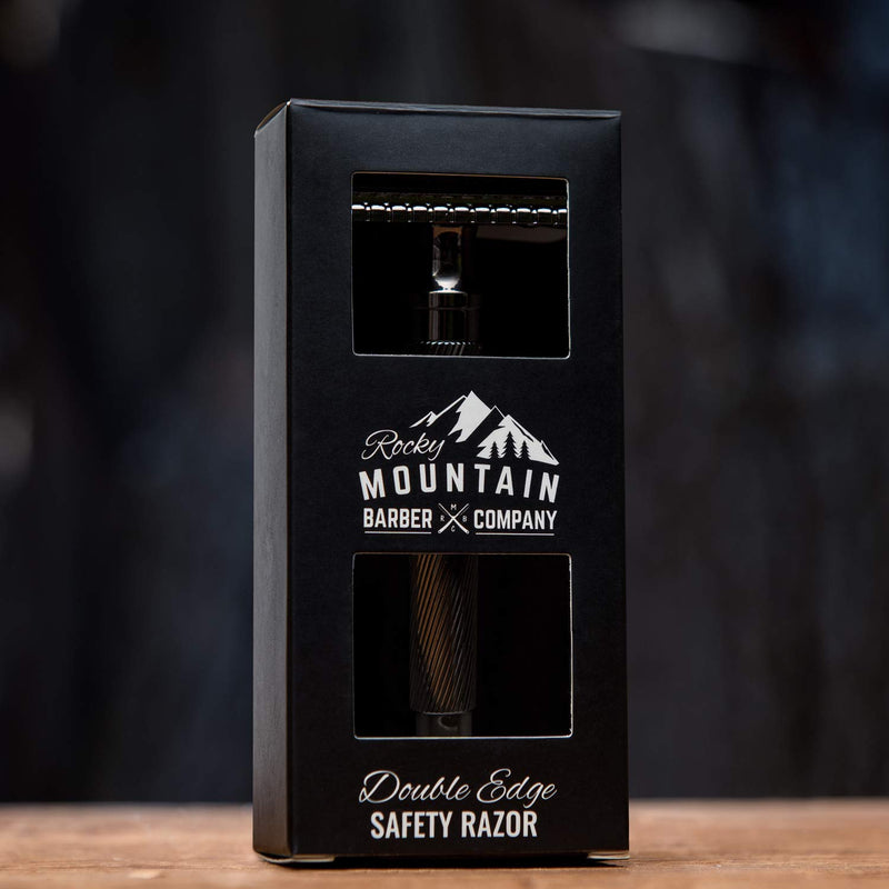 [Australia] - Men's Double Edge Safety Razor - Premium, Heavy Duty Safety Razor, 3 Piece Closed Comb Design For a Closer Shave - Made with Brass & Metal Finish by Rocky Mountain Barber Company 